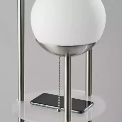 Silver Globe 3-Light Shelf Floor Lamp