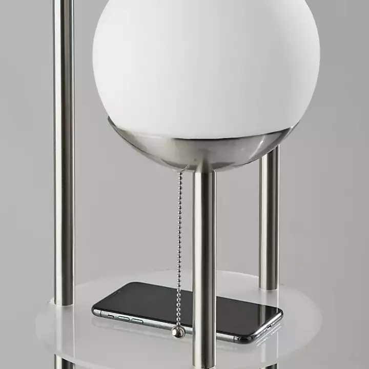 Silver Globe 3-Light Shelf Floor Lamp