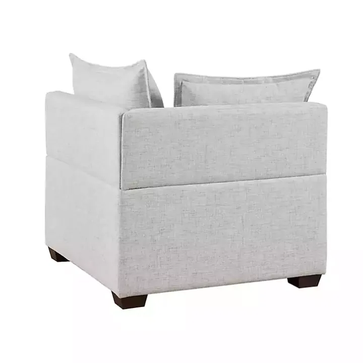 Silver Gray Modular Corner Accent Chair