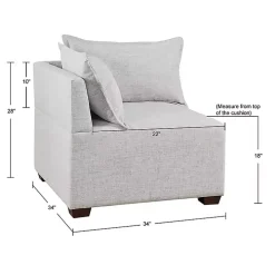 Silver Gray Modular Corner Accent Chair