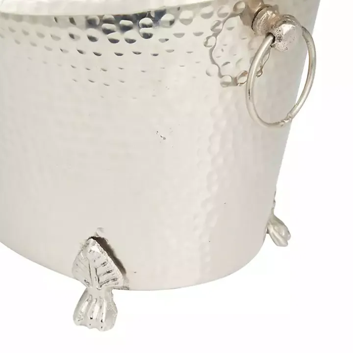 Silver Hammered Metal Footed Wine Bucket