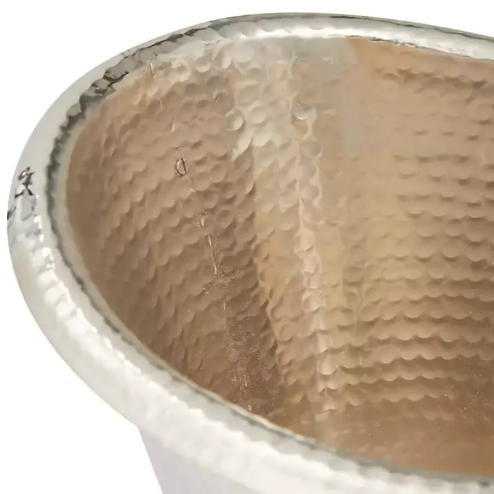 Silver Hammered Metal Footed Wine Bucket