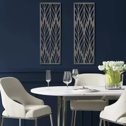 Silver Madison Park Florian Wall Plaques, Set of 2