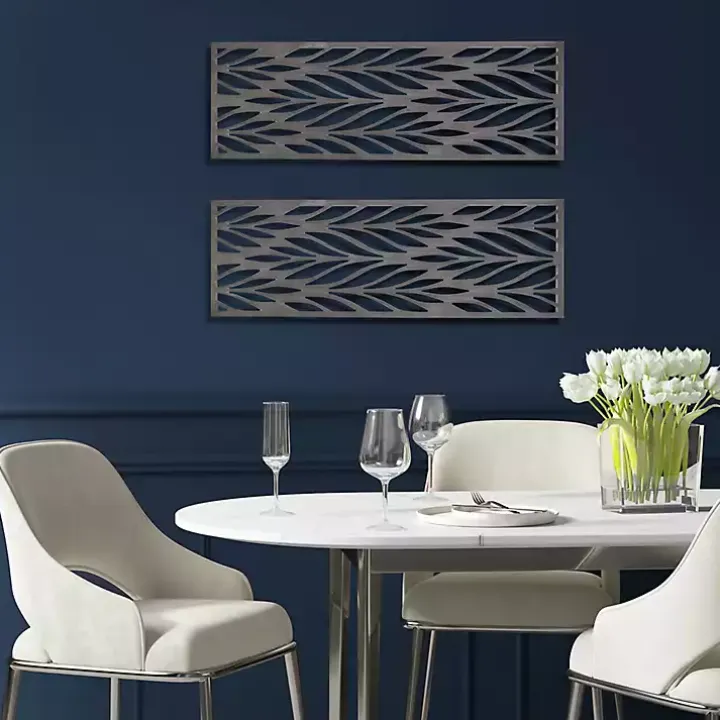 Silver Madison Park Florian Wall Plaques, Set of 2