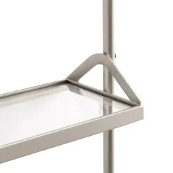 Silver Metal and Glass 3-Tier Wall Shelf
