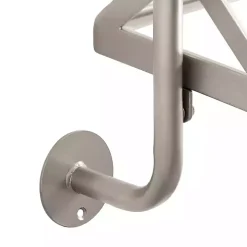 Silver Metal and Glass 3-Tier Wall Shelf