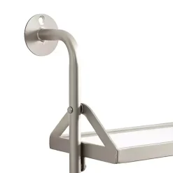 Silver Metal and Glass 3-Tier Wall Shelf