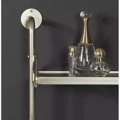 Silver Metal and Glass 3-Tier Wall Shelf