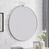 Silver Metal Frame Round Wall Mirror