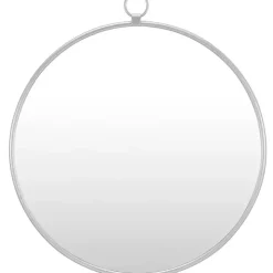 Silver Metal Frame Round Wall Mirror