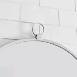 Silver Metal Frame Round Wall Mirror