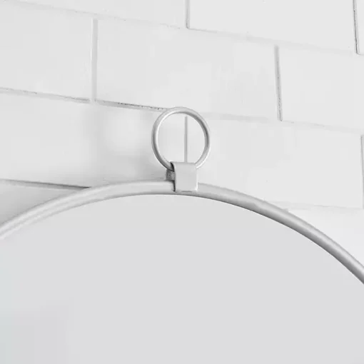 Silver Metal Frame Round Wall Mirror