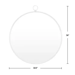Silver Metal Frame Round Wall Mirror