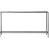 Silver Metal Mirrored Top Slim Console Table