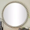 Silver Metal Round Beaded Frame Wall Mirror