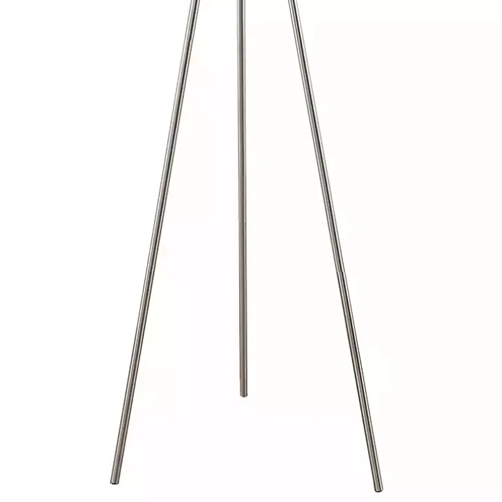 Silver Metal Tripod Floor Lamp