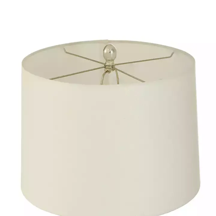 Silver Ribbed Glass Table Lamp