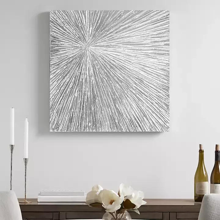 Silver Sunburst Dimensional Resin Wall Art