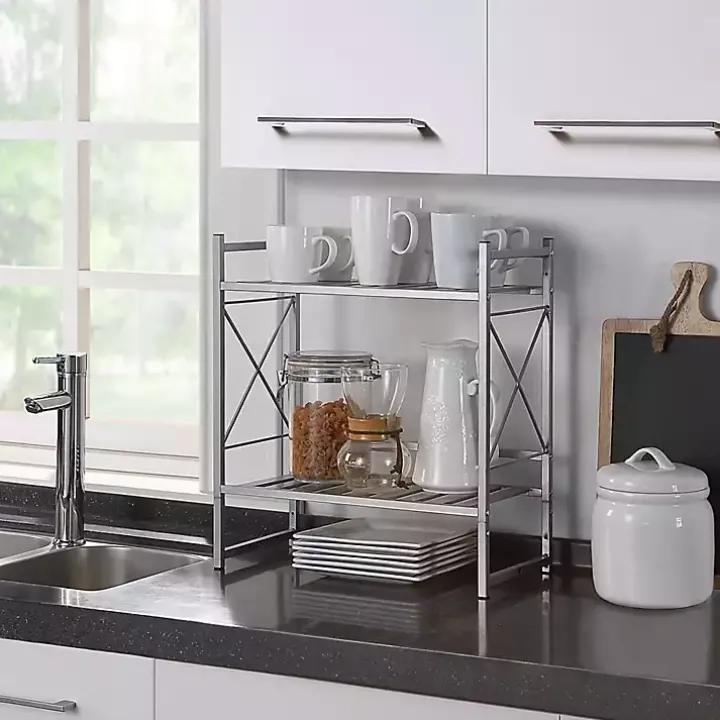 Silver 2-Tier Utility Shelf