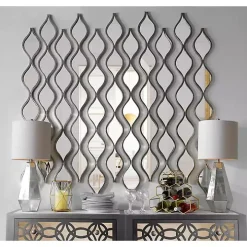 Single Silver Raindrop Panel Mirror, 6.25x58.75