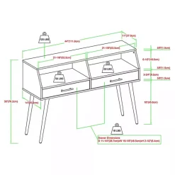 Slate Gray 2-Drawer Henry Console Table