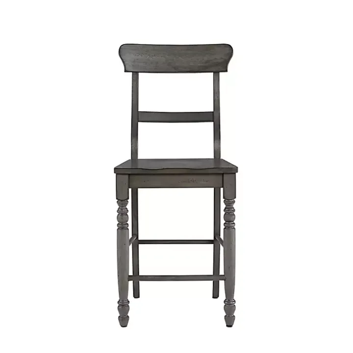 Slate Gray Ladder Back Counter Stools, Set of 2
