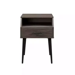 Slate Gray Open Storage Accent Table