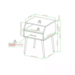 Slate Gray Open Storage Accent Table