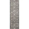Smokey Blue and Ivory Floral Runner, 2x7