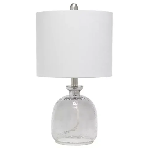 Smokey Gray Hammered Glass Gray Shade Table Lamp