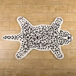 Snow Leopard Shaped Scatter Rug