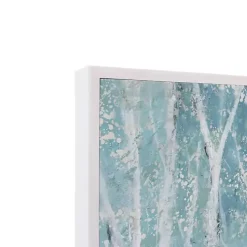 Soft Birch on Blue Framed Canvas Art Print by Nan