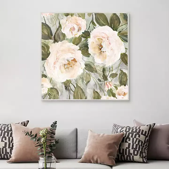 Soft California Roses Framed Canvas Art