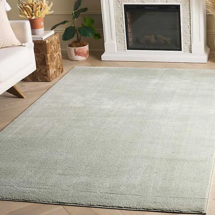 Solid Sage Green Revive Area Rug, 8x10