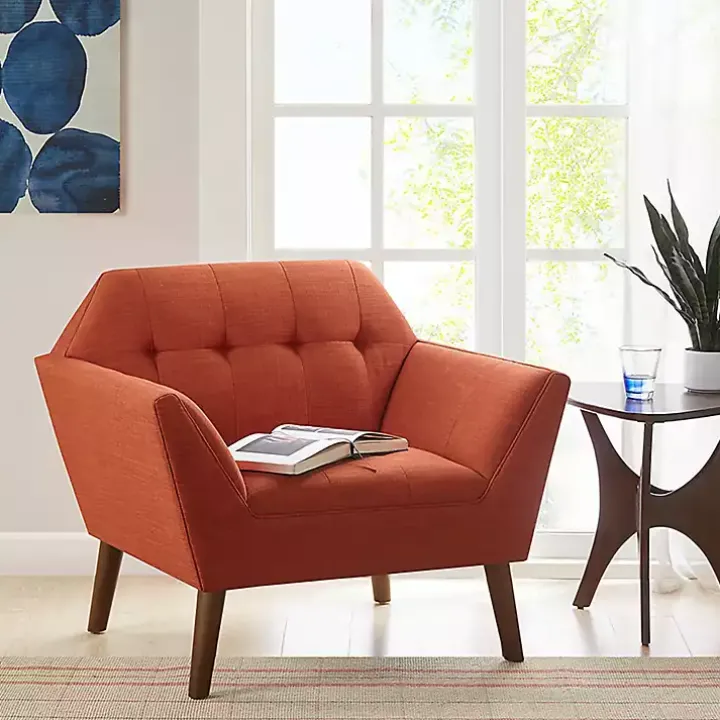 Spice Button Tufted Accent Chair