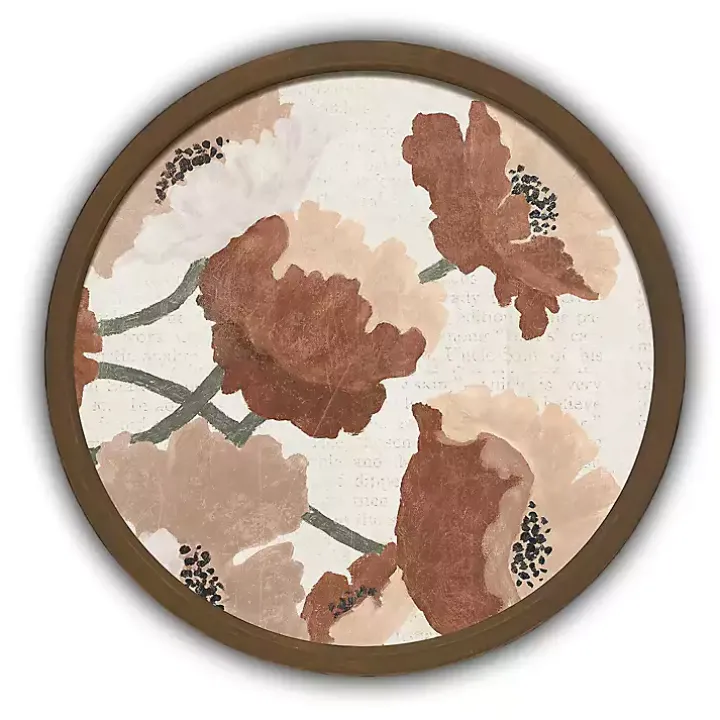 Spice Tone Florals Brown Framed Art Print