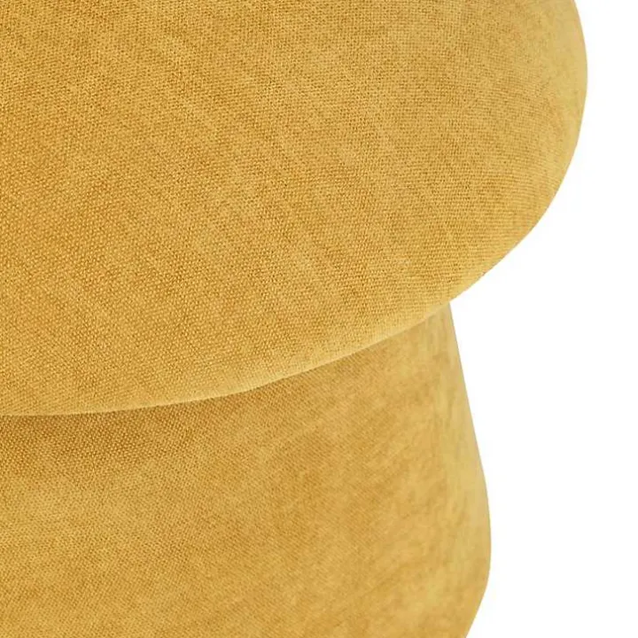 Spice Yellow Chenille Mushroom Storage Ottoman