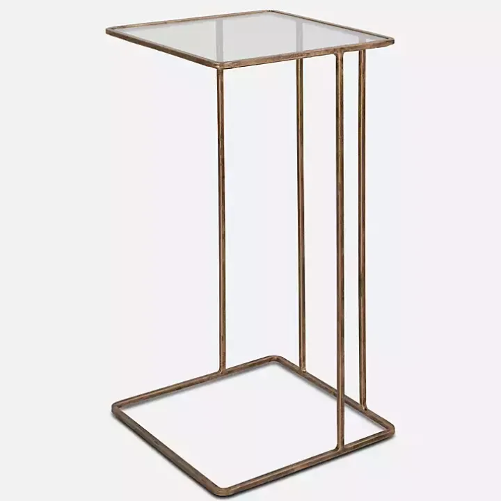 Square Gold Camus Accent Table