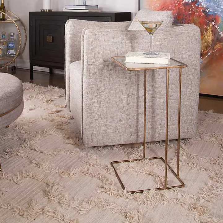 Square Gold Camus Accent Table