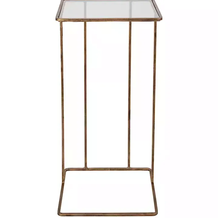 Square Gold Camus Accent Table
