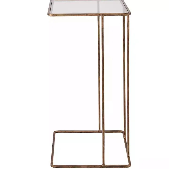 Square Gold Camus Accent Table