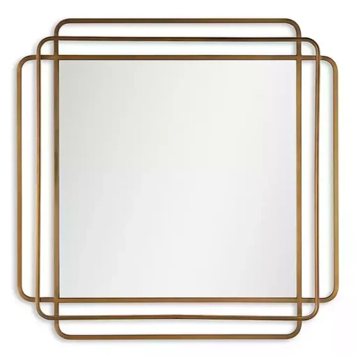 Square Shayan Bronze Metal Wall Mirror