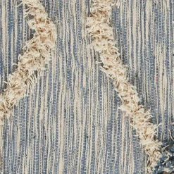 Steel Blue Raised Texture Chevron Runner, 2x6