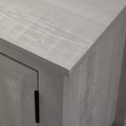 Stone Gray Grooved Door Modern Farmhouse TV Stand