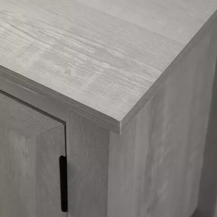 Stone Gray Grooved Door Modern Farmhouse TV Stand