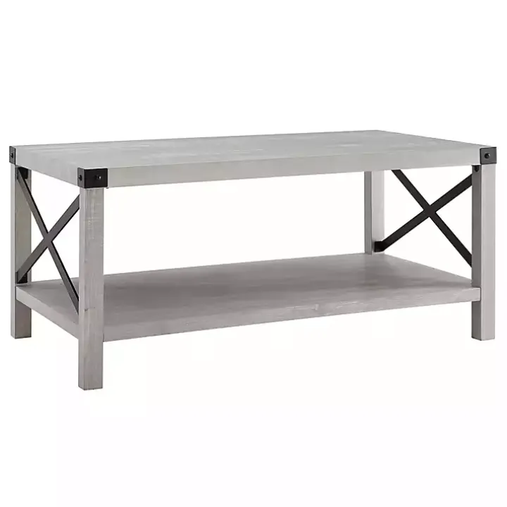 Stone Gray Modern Farmhouse Coffee Table