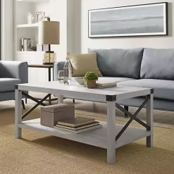 Stone Gray Modern Farmhouse Coffee Table