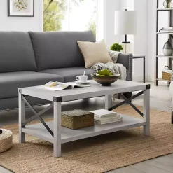 Stone Gray Modern Farmhouse Coffee Table