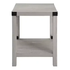 Stone Gray Rustic Wood Accent Table