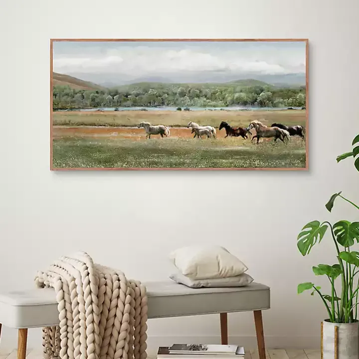 Summer Herd Framed Canvas Art Print